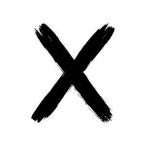 letter x dry brush stroke typography vector